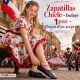 Zapatillas Chicle Negras Juvenil Bailes Danza Fiestas Patrias Talla 36-41