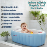 Bañera Inflable Plegable Portátil Para Bebés Con Bomba Aire Niño Azul