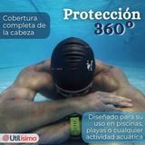 Gorro Natación Baño Poliuretano Color Negro 12 Años En Adelante