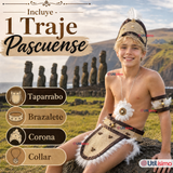 Traje Pascuense Típico Completo 4 Piezas Juvenil Rapa Nui Fiestas Patrias