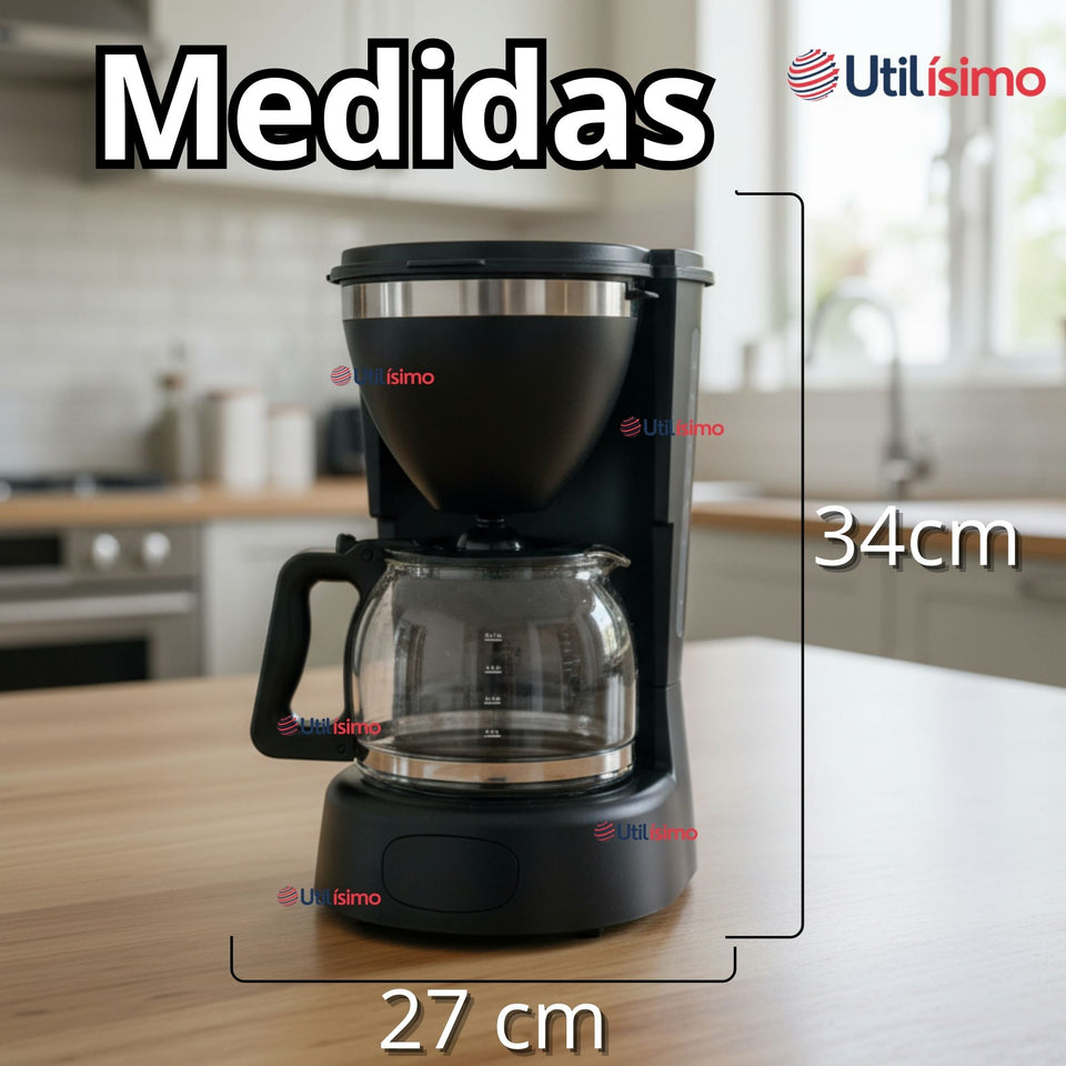 Cafetera Eléctrica 6 Tazas 600W de Potencia Con Filtro Reutilizable
