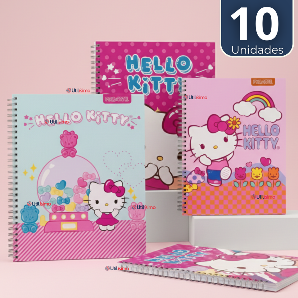 Pack 10 Cuadernos Universitarios Hello kitty 100 Hojas Proarte Diseño Surtido
