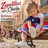 Zapatillas Chicle Blancas Niña Bailes Danza Fiestas Patrias Talla 24-29