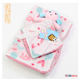 Set Manta Frazada Polar Para Bebé Niña + Peluche de Apego