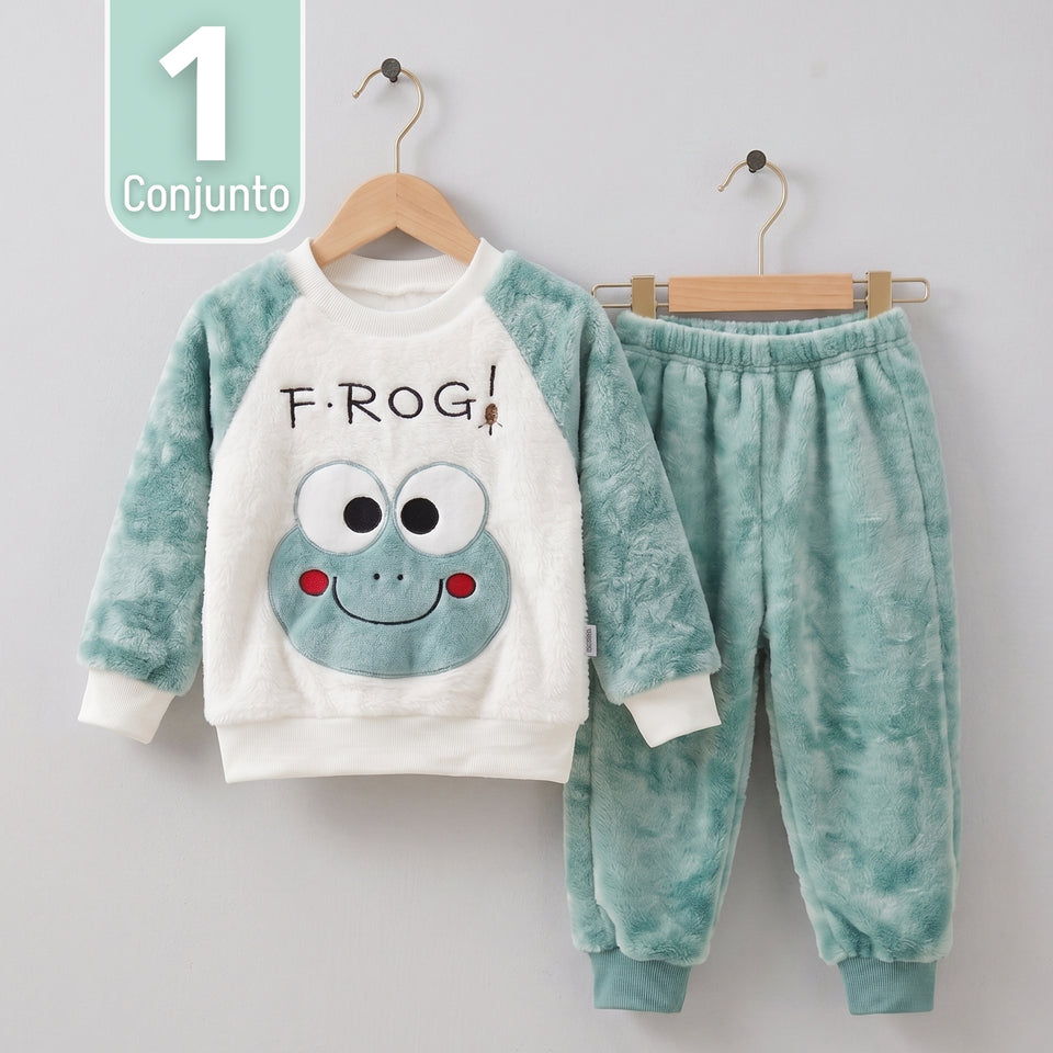 Conjunto Buzo Polerón Frizado Niños Bebes Corderito Liso 2 Piezas