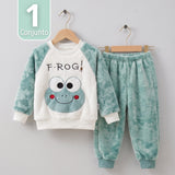 Conjunto Buzo Polerón Frizado Niños Bebes Corderito Liso 2 Piezas