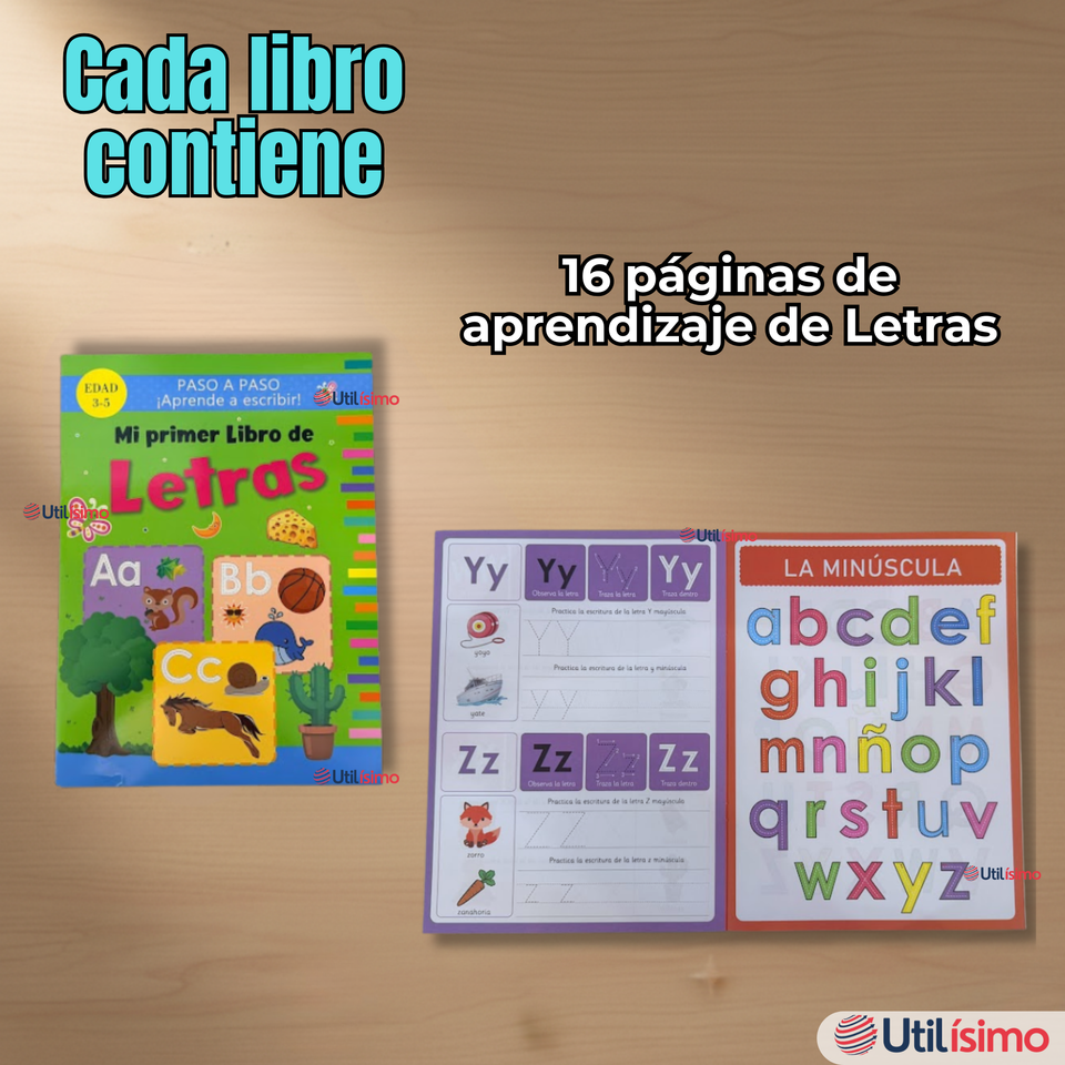 Pack 2 Libros De Aprendizaje de Letras Educativo Diseños Surtidos