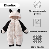 Enterito Osito Polar Con Capucha Blanco y Negro Bebé