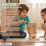 Juego de Mesa Funcional 49 Piezas Montessori Juguete Niño Niña Madera Original