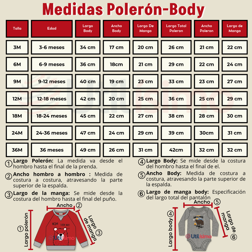 Conjunto 3 Piezas Buzo Pantalón Polerón Body De Algodón Rojo Bebé Niño