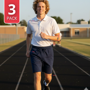 Pack 3 Shorts Pantalones Corto Juvenil Algodón Deportivo Escolar Azul Marino