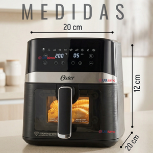 Freidora de aire digital Oster® con recubrimiento Oster® DiamondForce, 4L de capacidad, CKSTAF40WDDF 1300W