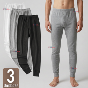 Pack 3 Calzoncillos Largos Algodón Calza Hombre Invierno Primera Capa