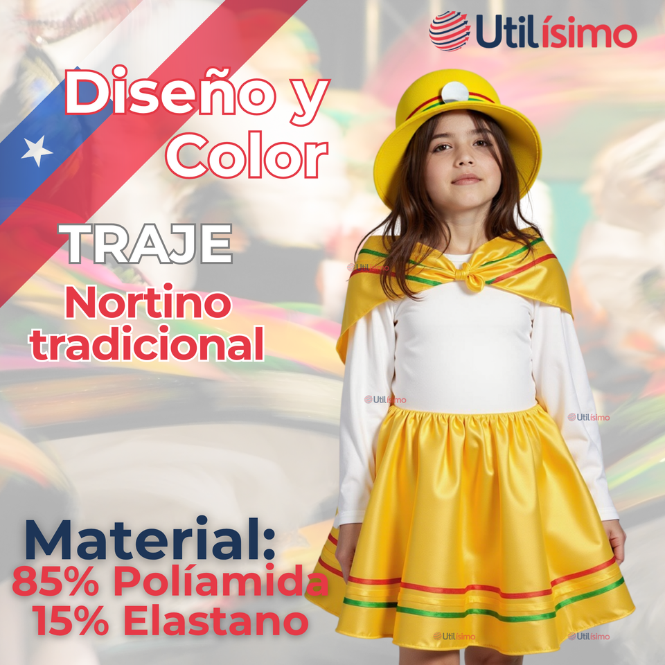 Pack 6 Traje Nortino Niña 4 Piezas Niña Fiestas Patrias Baile Nortino