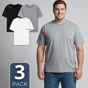 Pack 3 Camisetas Poleras 100% Algodón Básica Lisa Elástica Hombre Colores Surtidos