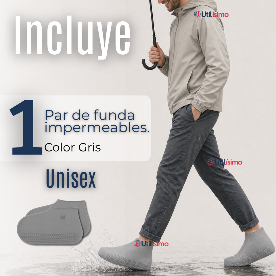 Fundas Cubre Zapatos Gris Impermeable Surtidas Silicona Antideslizante