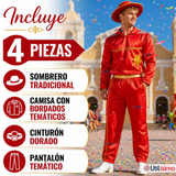 Traje Caporal Típico Completo Con Sombrero Rojo Hombre Fiestas Patrias