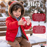 Parka Osito Con Capucha Manga Larga Rojo Niño Infantil