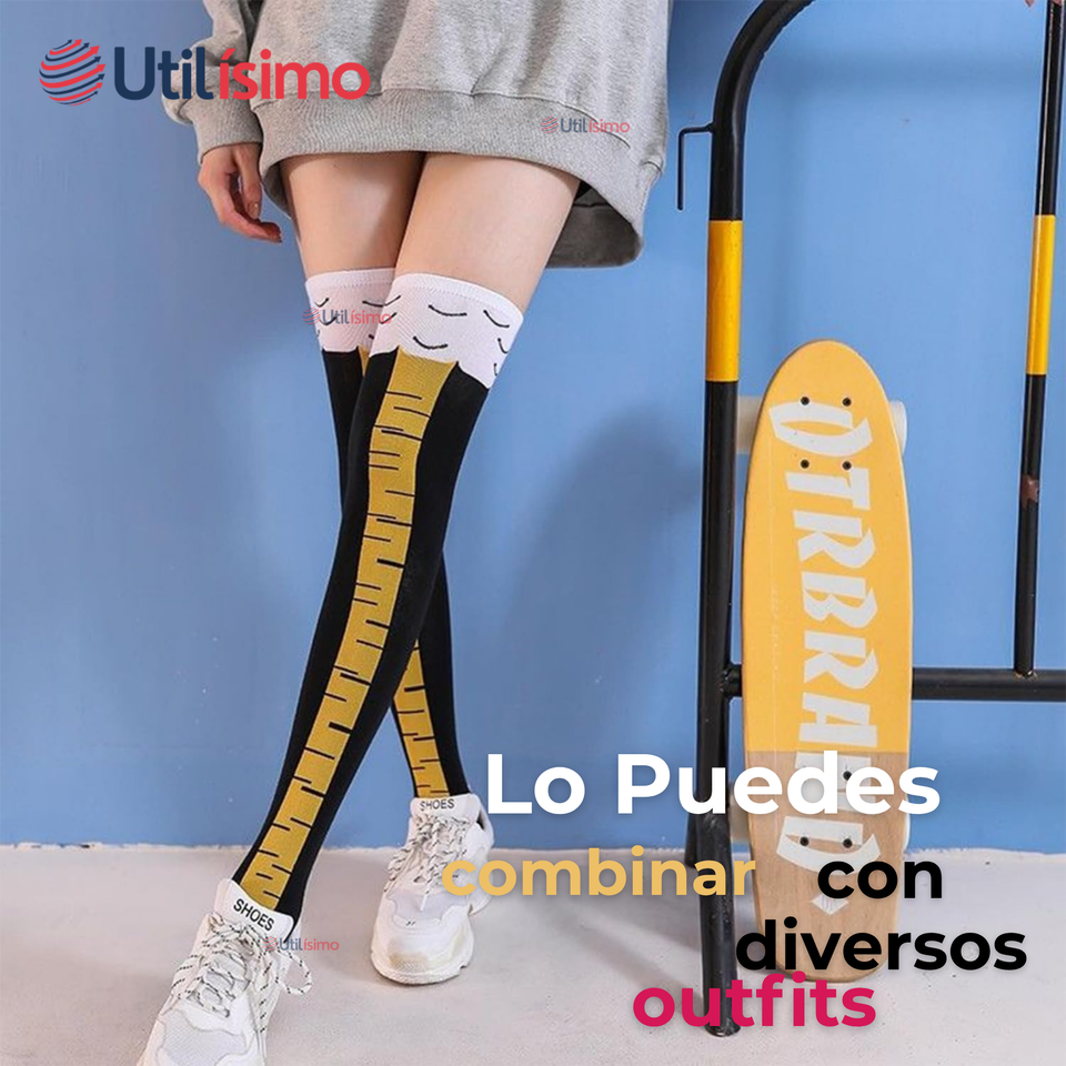 Pack 6 Calcetines Pata de Gallina Mujer Largos Colores Surtidos