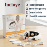 Masajeador Electro Estimulador Cervical Cuello Recargable 2 Electrodos