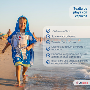 Toalla De Baño Playa Con Capucha Niño y Niña Diseños