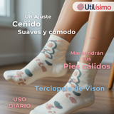 Pack 6 Pares Calcetines Terciopelo de Visón Mujer Diseños Surtidos Algodón