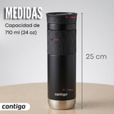 Vaso Termico Contigo Byron 2.0 Snapseal 710 Ml Negro Licorice Acero inoxidable