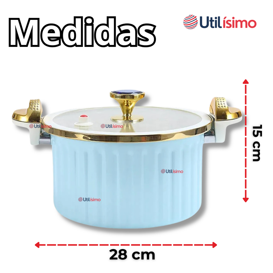 Olla de Micro Presión Esmalte Antiadherente Capacidad 12 Litros Color Azul