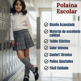 Polainas Escolares 1 Par  Invierno Abrigadoras Niña Gris Acrílico