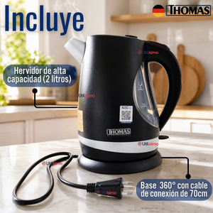 Hervidor Eléctrico Thomas 2lt Alta Potencia Tecnologia Alemana Negro