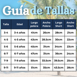 Traje De Baño Manga Larga, Pantalón Corto y Gorro Niño de 3 a 11 Surfboard