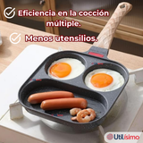 Sartén de Aluminio Antiadherente 3 en 1 Para Huevos Panqueques Hamburguesas