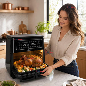 Freidora de aire Oster®, Dual Flex, 11 L de capacidad, negro, CKSTAF11MCDDF