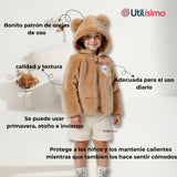 Chaqueta Polar con Capucha Niño Animalitos Cafè