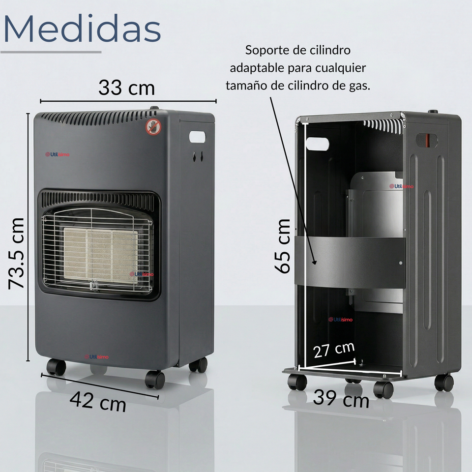 Calefactor A Gas Licuado 5kg A 15kg  Plegable Interior Exterior