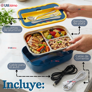 Lonchera Eléctrica Lunchbox Portátil Fiambrera Calentadora 1.5L 40W Coche Oficina