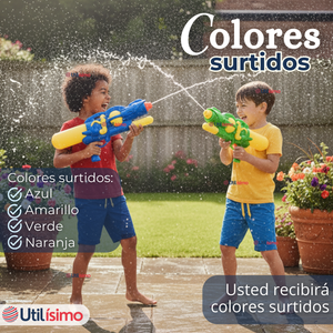 Pistola De Agua 500ml 45cm Colores Surtidos Juguete Lanza Agua Niño Niña