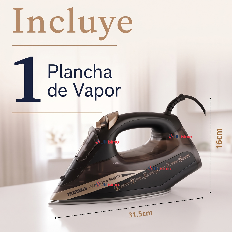 Plancha A Vapor Telefunken Steampro Smart 2200W Negro