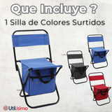 Silla Plegable Con Bolso Portátil Camping Pesca Playa Colores Surtidos