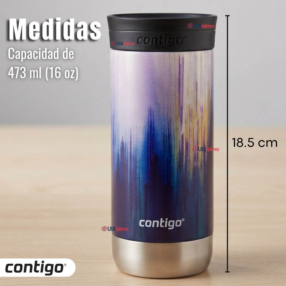 Vaso Mug Huron Couture Merlot Airbrush Térmico 473 Ml Contigo