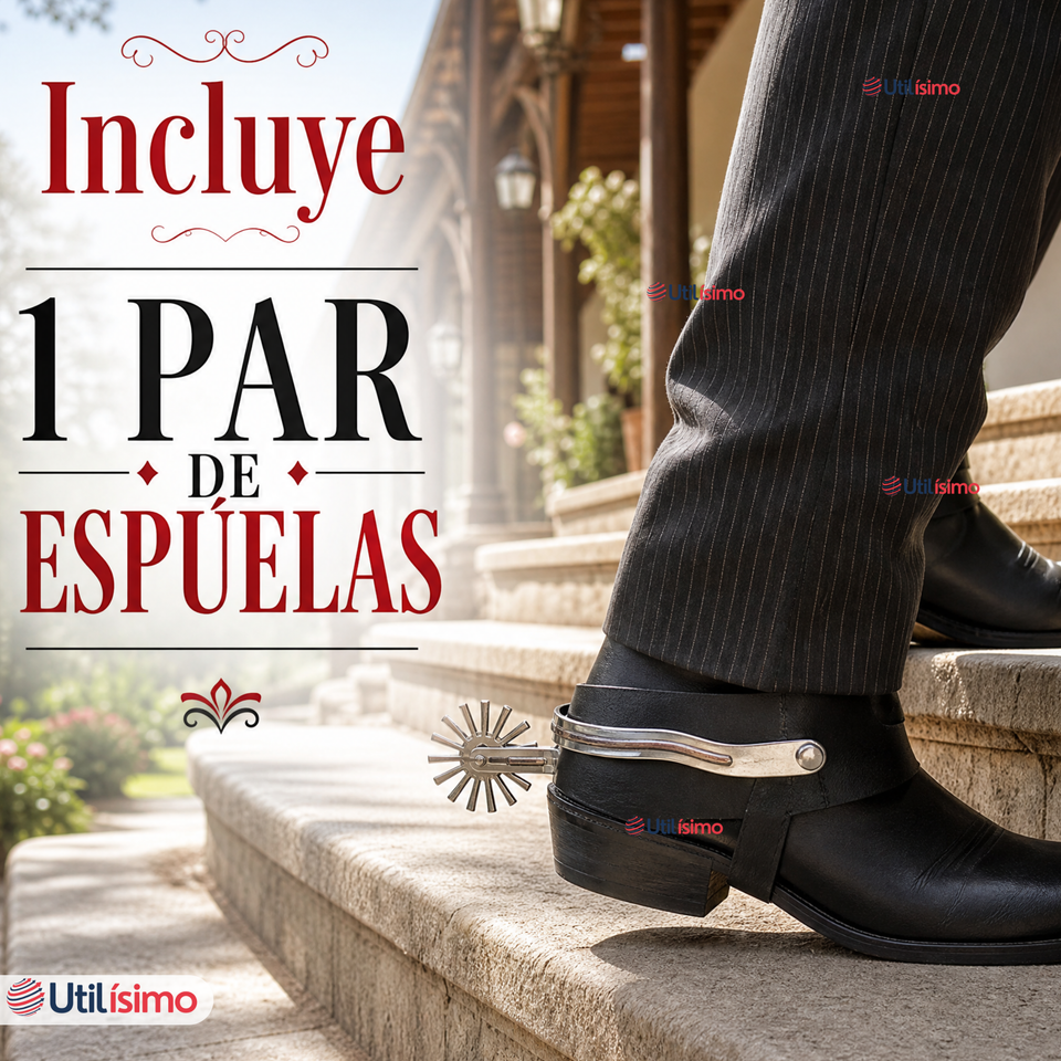 1 Par Espuelas Huaso Ajustable Fiestas Patrias Tallas 23-26, 27-32, 33-37, 38-40