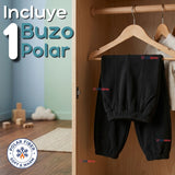 Buzo Solo Pantalón Negro Bebé Niño Forrado Polar