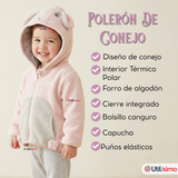 Polerón Polar Con Capucha Invierno Bebé Niña Sweet Rabbit