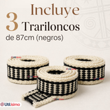 Pack 3 Trariloncos Cintillos Mapuches Negro 87cm Fechas Patrias