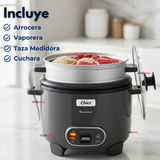 Oster Arrocera 3 en 1, 10 Tazas de Capacidad Función de Sofrito, Vaporera, Recubrimiento Antiadherente Oster DiamondForce, CKSTRC10DFSKE