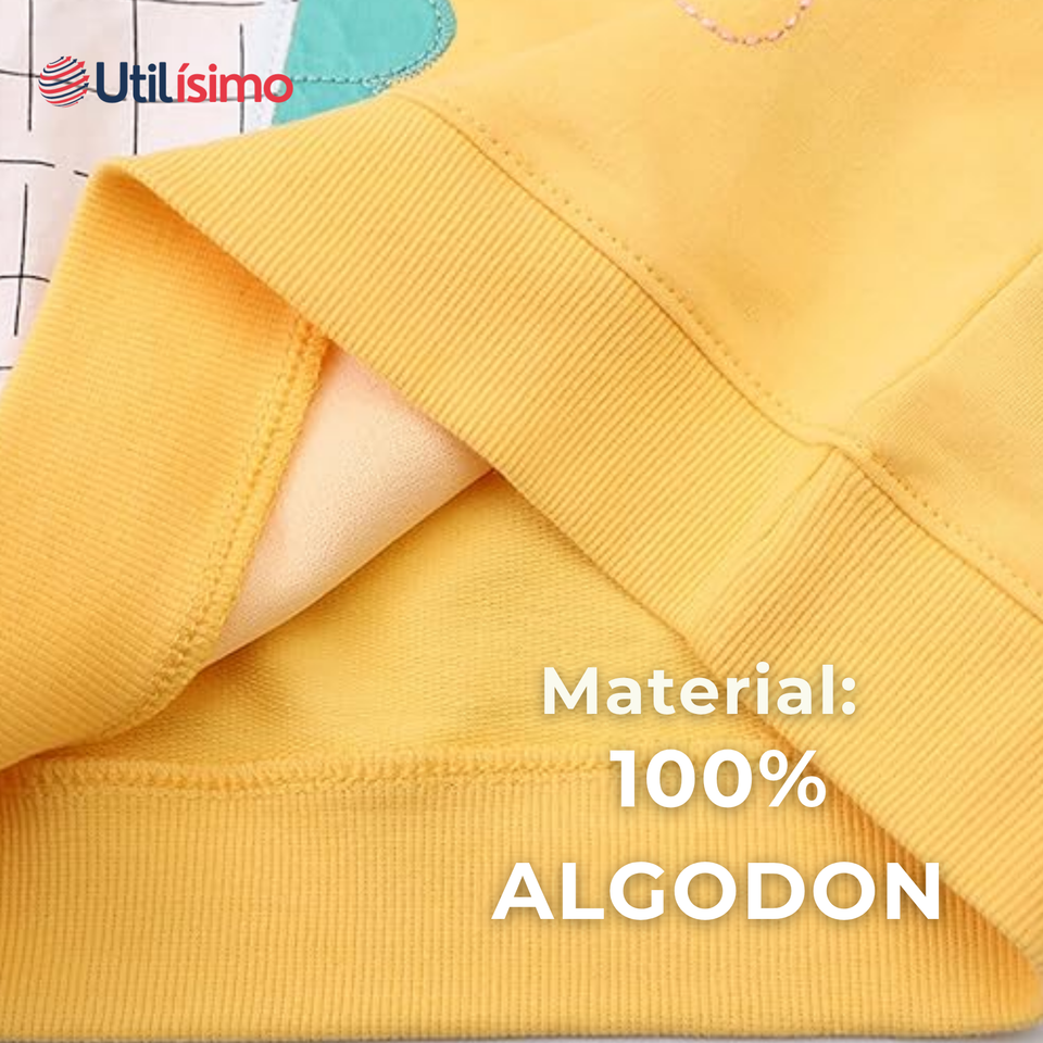 Polerón Algodón Cuello Redondo Niña Amarillo Unicornio