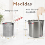 Olla Freidora Multiusos 3 en 1 Capacidad 3.5L Acero Inoxidable
