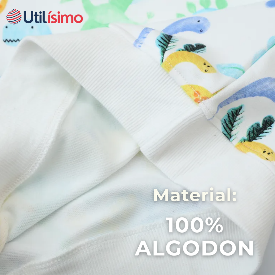 Polerón Algodón Cuello Redondo Niño Blanco Dinosaurio