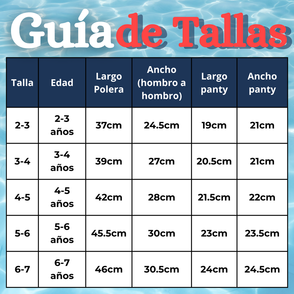 Traje De Baño Manga Larga Estilo Tankini Con Falda Niña 2 a 7 años Happy Hearts