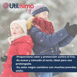 Guantes 18cm Lana Acrílica Adulto Unisex Liso Negro